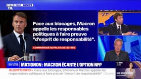 Emmanuel Macron écarte l'option d'un gouvernement du NFP au nom de "la stabilité institutionnelle"