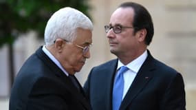 François Hollande et Mahmoud Abbas, le président de l'Autorité palestinienne, le 21 juillet 2016 à l'Élysée
