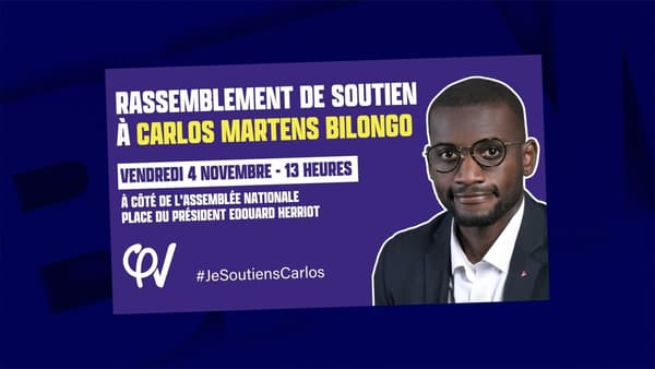 Un rassemblement de soutien à Carlos Martens Bilongo se tiendra vendredi à 13h près de l'Assemblée nationale.