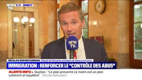 Quotas d'immigration: pour Nicolas Dupont-Aignan, "le gouvernement ne va pas assez loin"