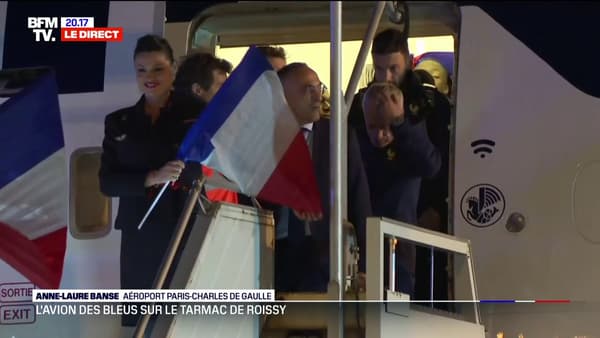 Deschamps et Lloris descente avion