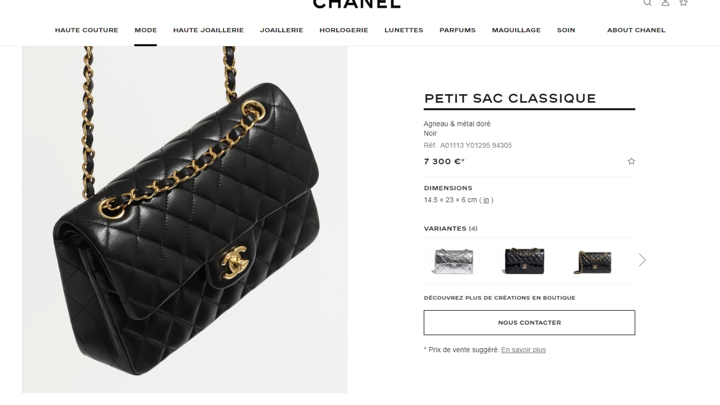 Pochette chanel prix hotsell