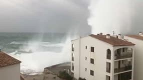 Les vagues à Majorque lors du passage de la tempête Gloria, le 21 janvier 2020.