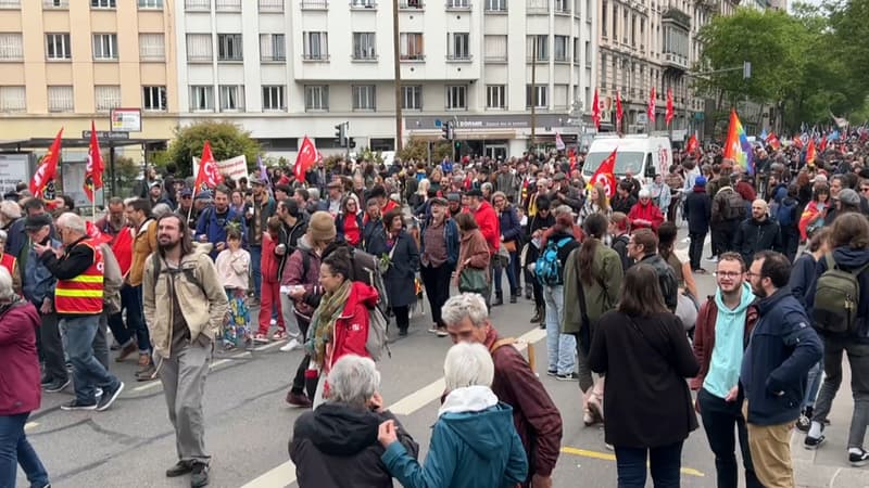 1er-Mai à Lyon: les syndicats recensent 13.000 manifestants, 5.500 d'après la police