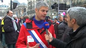 Le député UMP Laurent Wauquiez, à la manif pour tous.