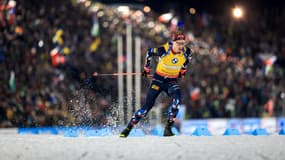 Johannes Boe lors des Mondiaux de biathlon, le 10 février 2024.