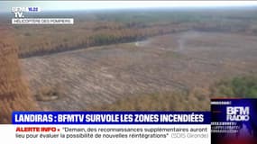 Incendies en Gironde: les images des zones ravagées par les flammes à Landiras