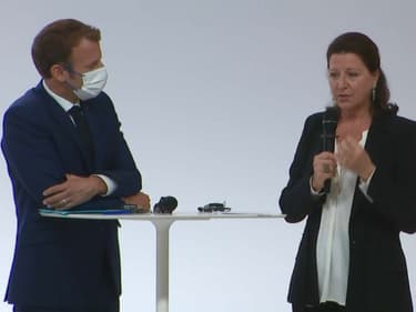 Emmanuel Macron et Agnès Buzyn à Lyon.