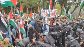 Les manifestations pro-palestiniennes lors de la 16e étape de la Vuelta, le 9 septembre 2025.