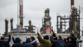 Vote de la grève à la raffinerie TotalEnergies de Donges, en Loire-Atlantique,  le 10 mars 2023 