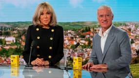 Brigitte Macron et Didier Deschamps sur le plateau de TF1, le 6 janvier 2025