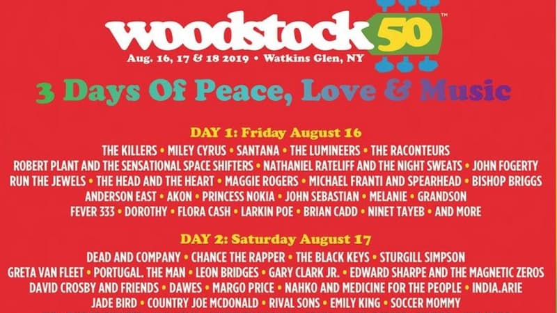 La programmation de Woodstock 50