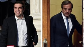 Alexis Tsipras, à gauche, nouveau Premier ministre grec, a été confronté aux méthodes de son prédécesseur, Antonis Samaras, à droite.