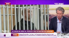 Portrait du criminel russe Popkov, qui veut aller faire la guerre en Ukraine