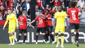 La joie des Rennais dans le derby contre Nantes, le 9 octobre 2022