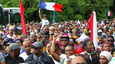 Manifestation contre l'insécurité, le 7 mars 2018 à Mamoudzou, à Mayotte
