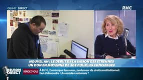 Que reste-t-il de la tradition des étrennes ? Slavica Nikolic, présidente du syndicat des gardiennes et gardiens d'immeuble: "Les nouveaux habitants n'ont pas ces habitudes. La moyenne d'âge, c'est 60 ans. C'est un respect envers la gardienne."