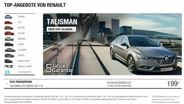 Renault propose une offre spéciale sur sa grande berline haut de gamme à seulement 199 euros par mois, ce qui revient à brader le modèle à peine commercialisé.