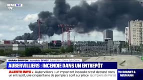 Un important incendie s'est déclaré dans un entrepôt à Aubervilliers, une cinquantaine de pompiers sur place