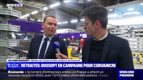 Retraites: comment Olivier Dussopt tente de convaincre sur le terrain