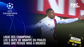 Ligue des champions : Les 5 buts de Mbappé en poules (avec une fessée mise à Bruges)