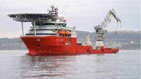 Le navire Seabed Constructor de la société américaine Ocean Infinity à Comodoro Rivadavia en Argentine me 6 septembre 2018