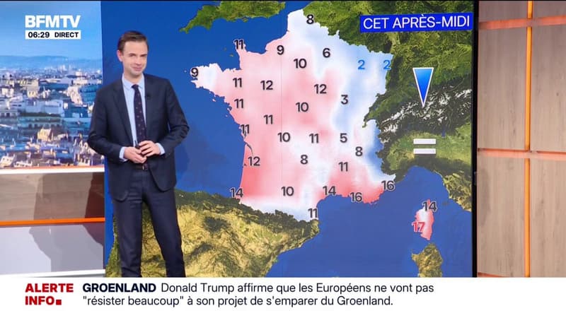 De la pluie sur la pointe bretonne, vers Montpellier et en Corse, et des éclaircies sur le reste du pays, avec des températures comprises entre 2°C et 15°C... La météo de ce mardi 20 janvier