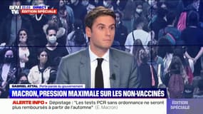 "Le variant Delta est un bulldozer, le seul mur qui peut l'arrêter est le vaccin", alerte Gabriel Attal