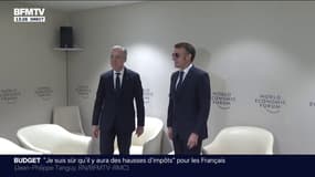 Les images d'Emmanuel Macron à son arrivée à Davos