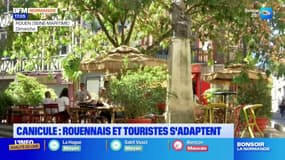 Rouen: en pleine canicule, les habitants et les touristes s'adaptent