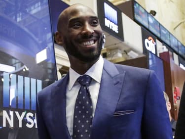 Kobe Bryant lors d'une visite à la bourse de New York en août 2016