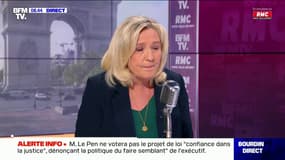 Jean-Jacques Bourdin propose à Marine Le Pen un débat face à Eric Dupond-Moretti:  "Je n'ai aucune raison de débattre avec lui, qui a à mon égard des propos inadmissibles en République"