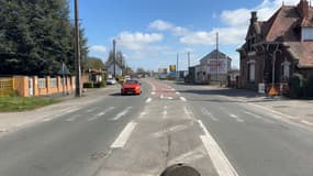 La D941 à Auchy-les-Mines (Pas-de-Calais) le 30 mars 2025.