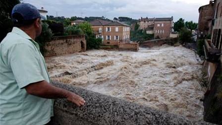 La rivière Nartuby traversant Trans en Provence, près de Draguignan, dans le Var. Onze personnes sont mortes et deux autres sont portées disparues dans le secteur de Draguignan en raison des intempéries qui se sont abattues sur le Var. /Photo prise le 16