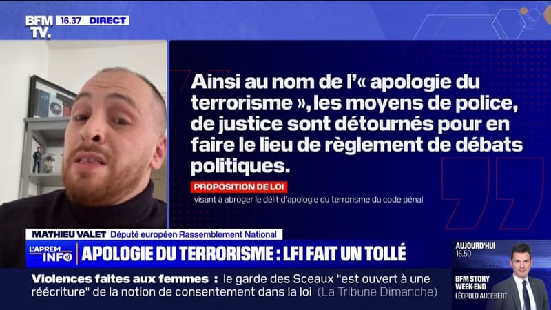 Proposition LFI d'abroger le délit d'apologie du terrorisme: 