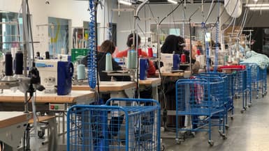 L'atelier de confection de l'entreprise textile Boldoduc située à Dardilly (Rhône), en mars 2025.