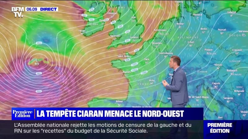 La tempête Ciaran menace le nord-ouest de la France, avec des vents violents et de grosses vagues