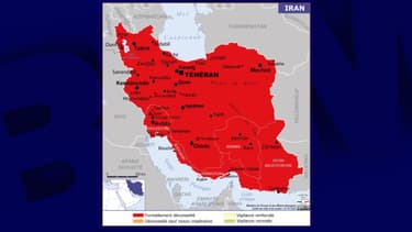 La carte de l'Iran
