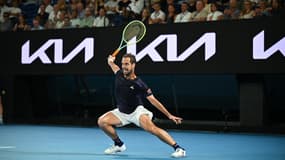 Richard Gasquet lors de sa défaite à l'Open d'Australie face à Carlos Alcaraz