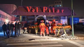 La boulangerie où a eu lieu l'explosion, en Roumanie