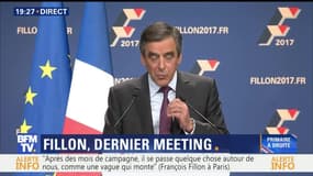 Primaire à droite: Dernier meeting de François Fillon à Paris