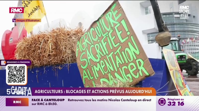 Agriculteurs : Blocages et actions prévus aujourd'hui