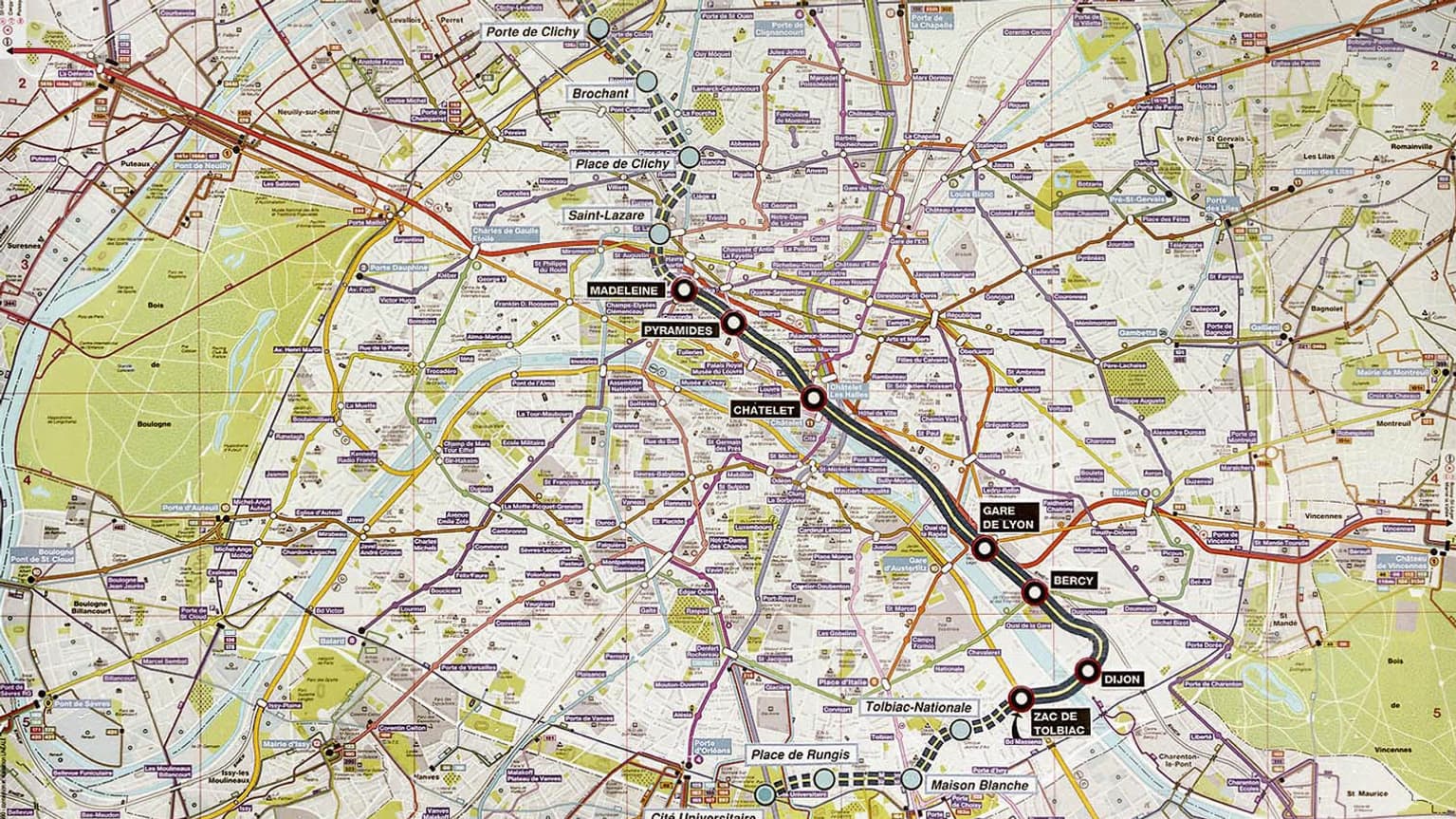 Le plan du métro en 1991. 