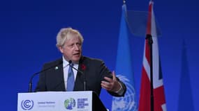 Le Premier ministre Boris Johnson, lors de la cérémonie d'ouverture de la COP26, ce lundi à Glasgow (Écosse)