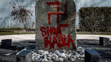 Une tombe profanée d'une croix gammée, le 20 février 2019 au cimetière du Champagne-au-Mont-d'Or. (Photo d'illustration)