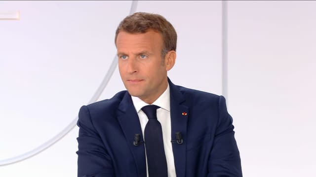 Emmanuel Macron lors de son interview du 14 juillet 2020.