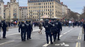 La manifestation contre la réforme des retraites à Lyon le 23 mars 2023.