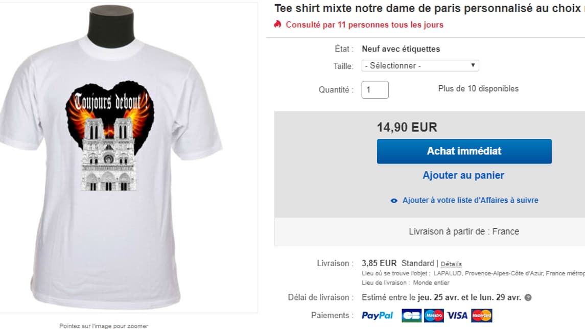 Plusieurs tee-shirts vendus sur EBay Plusieurs tee-shirts vendus sur EBay