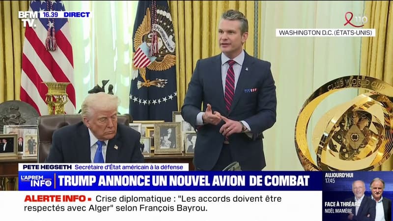 Donald Trump et le secrétaire à la Défense américain dévoilent un nouvel avion de combat, le F-47