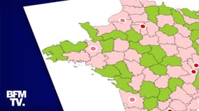 La carte des "zones d'alerte" au 1er octobre 2020.